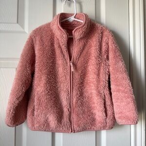 Uniqlo Kids Faux Fur Jacket Pink Girls Size 3-4